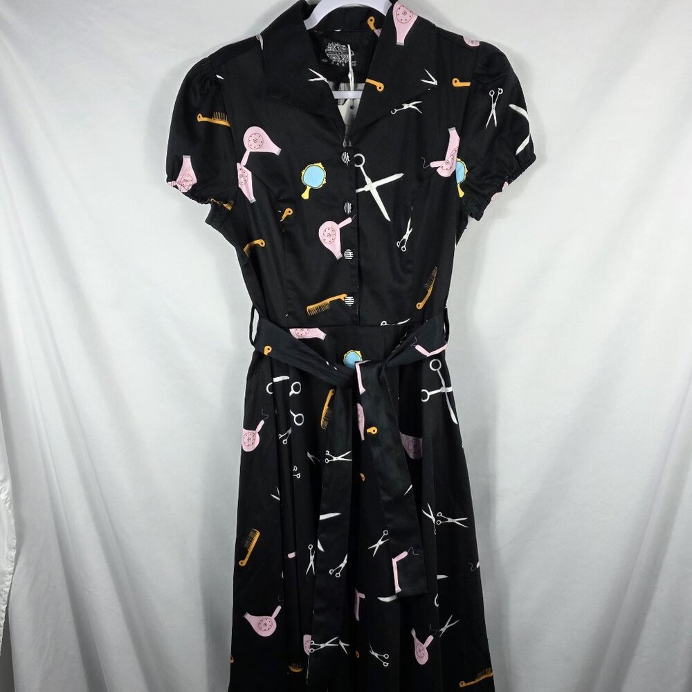 Hearts & Roses Beauty Salon Peggy Dress Women's Size 8 Black with Salon Tools